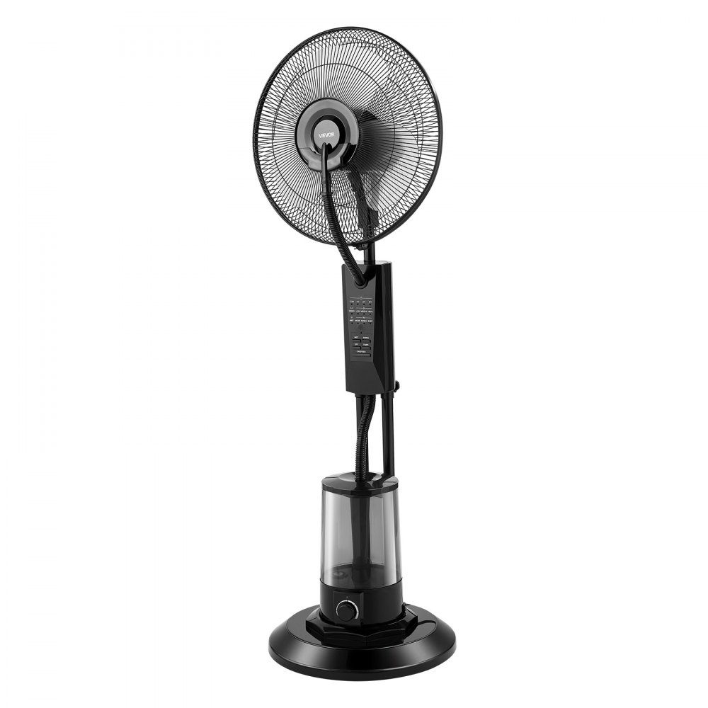Standventilator mit Nebel, 75-W-Ventilator mit 3-Liter-Wassertank, 3 Windstufen, Timer und Fernbedienung, Luftbefeuchter mit Sprühsystem für Innen- und Außengarage, Terrasse, Wohnzimmer, 3 Modi