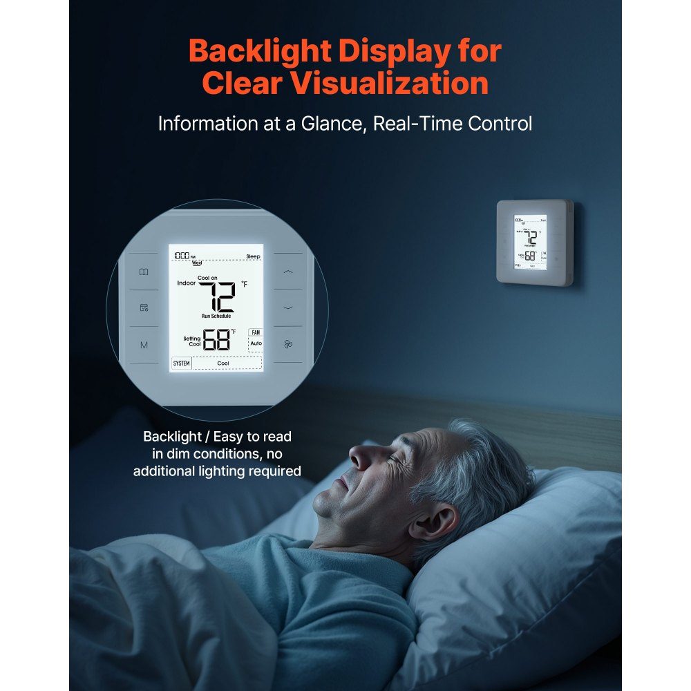 Thermostat programmable 7 jours, thermostat d'ambiance pour pompe à chaleur, climatisation, chauffage au sol, écran LED avec rétroéclairage, large plage de température de 5 à 37 °C, blanc