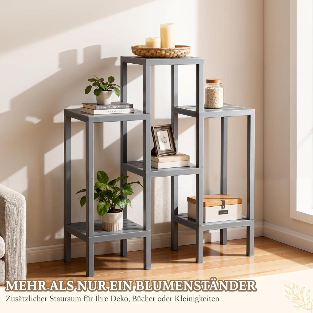 Ribelli 6 tier flower shelf, gray