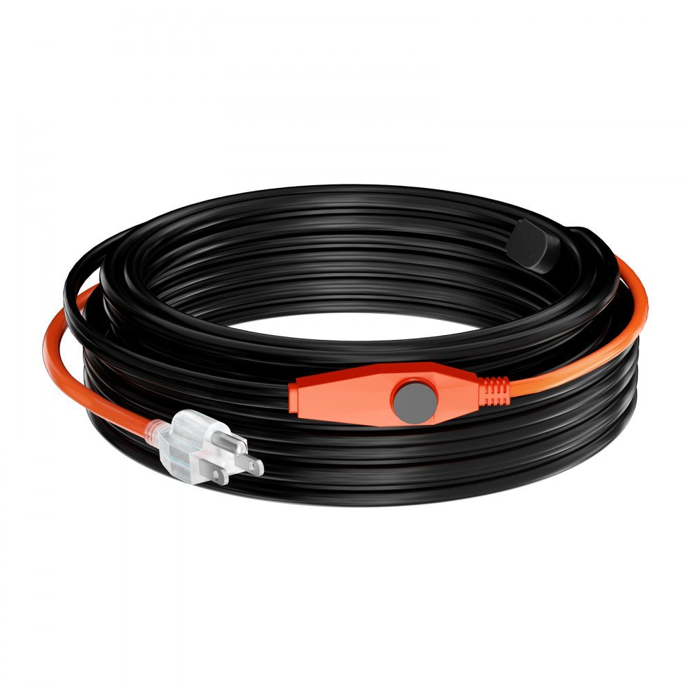 Câble chauffant pour tuyaux 25 m 23 W/m Ruban chauffant pour tuyaux avec thermostat intégré Le câble chauffant pour tuyaux d'eau protège les tuyaux en PVC, les tuyaux en métal et en plastique du gel