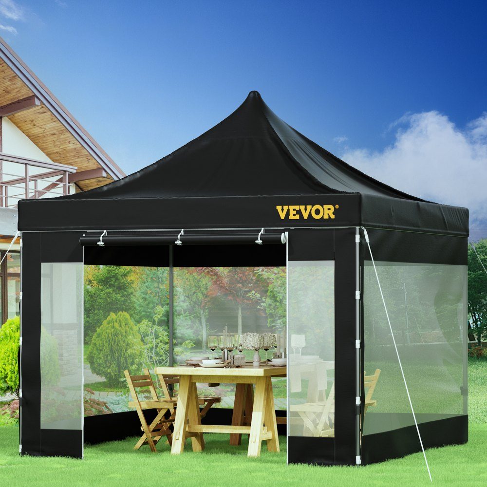 Vouwpaviljoen 3x3m Vouwpaviljoen 240g PVC gecoat polyester Pop-up paviljoen 1,95-2,13 m Verstelbare feesttent Tuintent Strandtent voor bruiloft of andere commerciële activiteiten