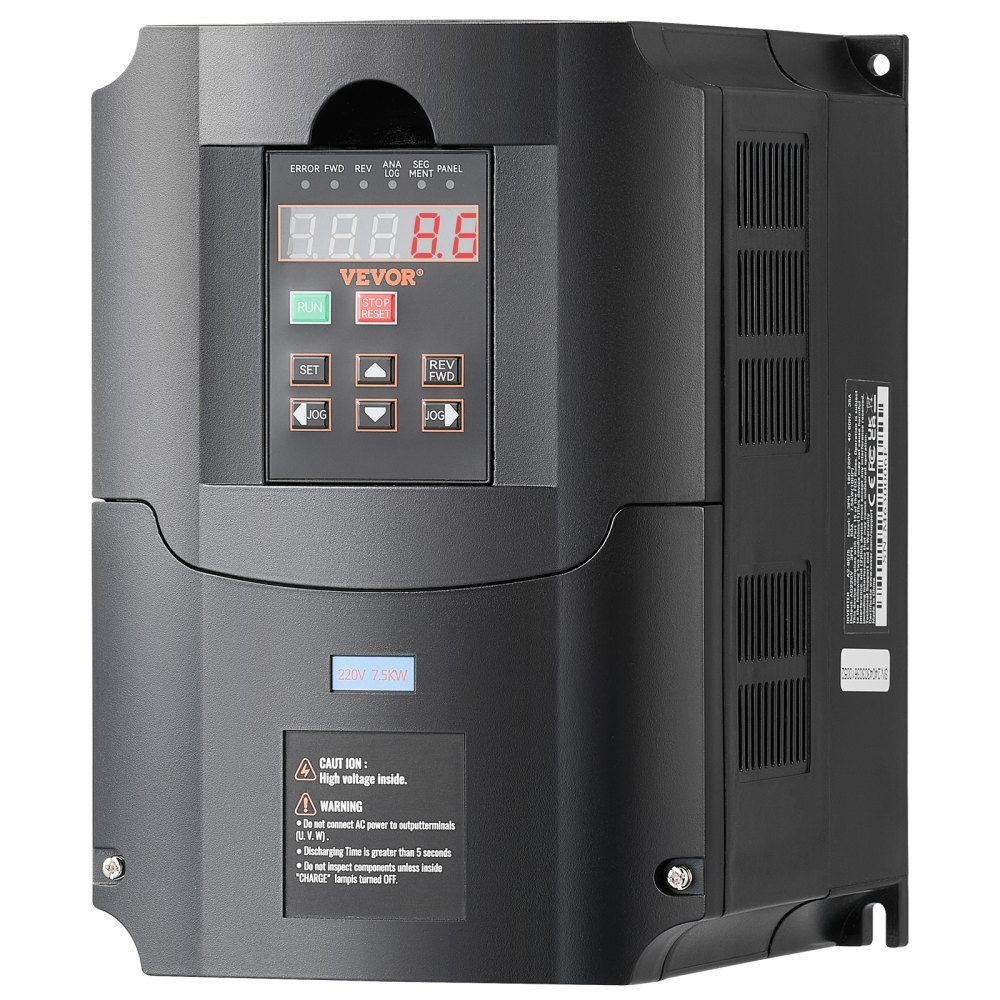 Frequenzumrichter VFD 10 PS 7,5 kW 35 A 1 oder 3 Phasen 220 V Eingang zu 3 Phasen 220 V Ausgang 40–60 Hz Eingang 0–400 Hz Ausgang VFD für Spindelmotor CNC-Geschwindigkeitsregelung