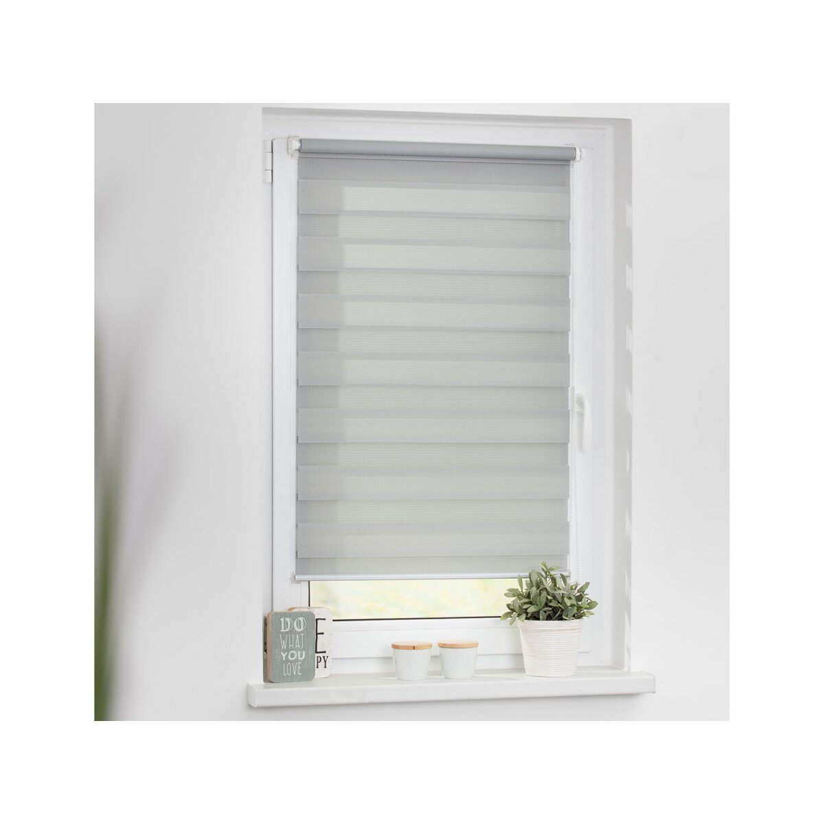 Duo-Rollo Klemmfix, ohne Bohren, gespannt, blickdicht, ab 45 x 150 cm