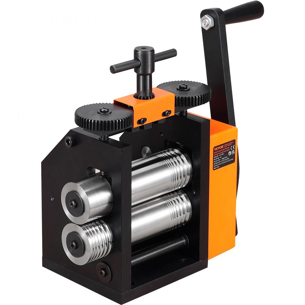 3 in 1 hand rolling mill machine 76mm combination rolling mill, hand rolling mill jewelry rolling mill adjustable thickness 0.1-7mm, hand rolling mill machine for gold, K-gold, pure silver, 925 silver etc