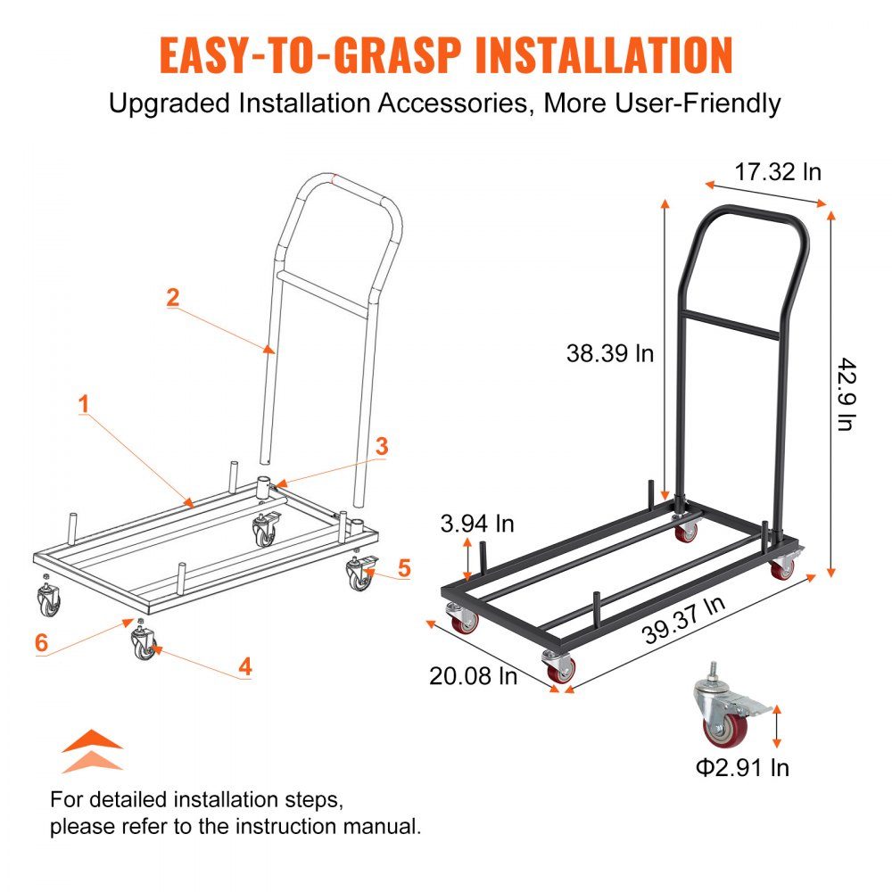 12 chaises chaise pliante chariot de rangement support de chaise pliante fer robuste (les chaises ne sont pas incluses)