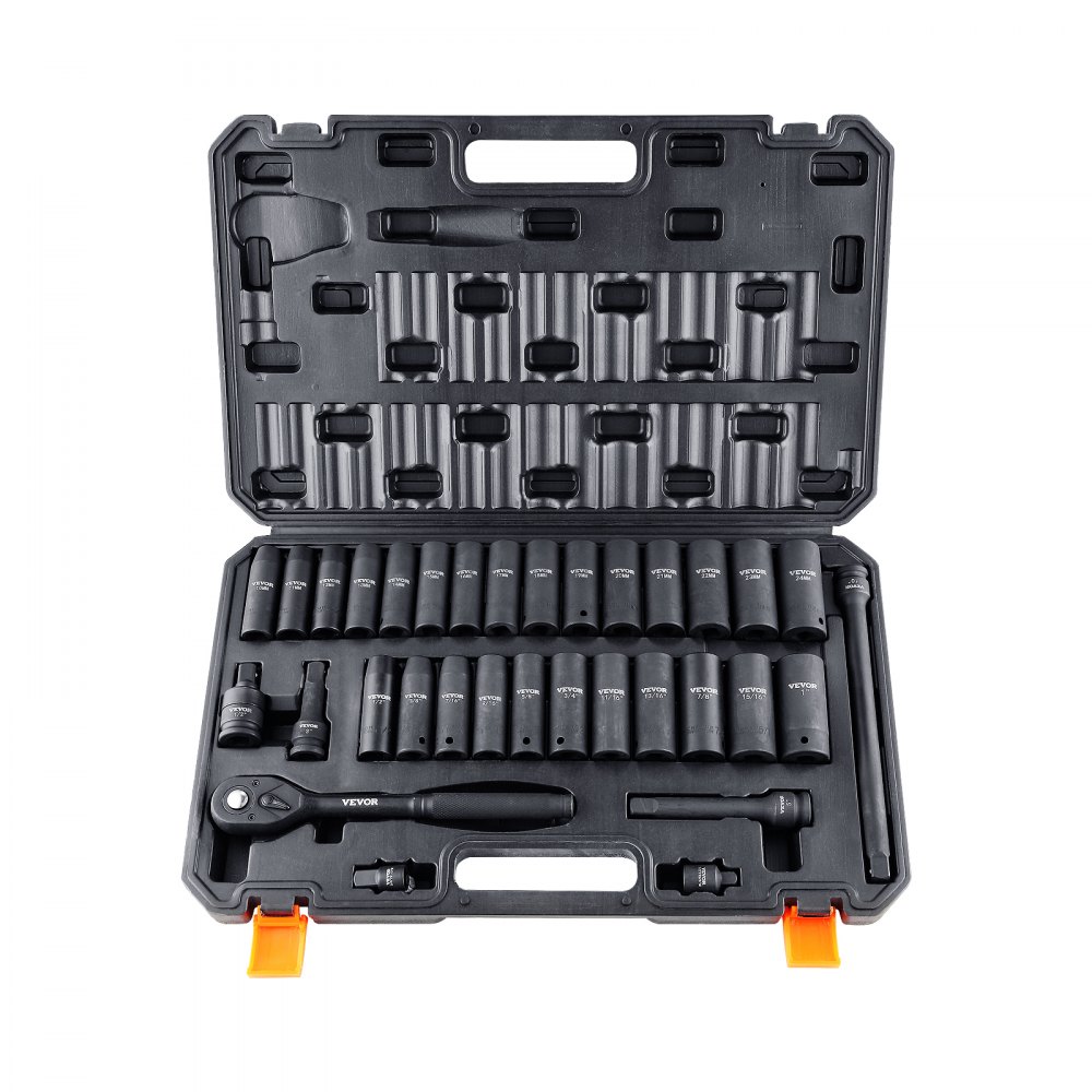 1/2 Zoll Steckschlüsselsatz CR-V legierter Stahl 33-teiliger Steckschlüsselsatz 10-24 mm tiefe Stecknüsse Schlagschrauber, HRC 42-48 Steckschlüssel inkl. Werkzeugkoffer, metrischer Schraubenausdreher 1/2 Zoll Steckschlüsselsatz CR-V legierter Stahl 33-teiliger Steckschlüsselsatz 10-24 mm tiefe Stecknüsse Schlagschrauber, HRC 42-48 Steckschlüssel inkl. Werkzeugkoffer, metrischer Schraubenausdreher