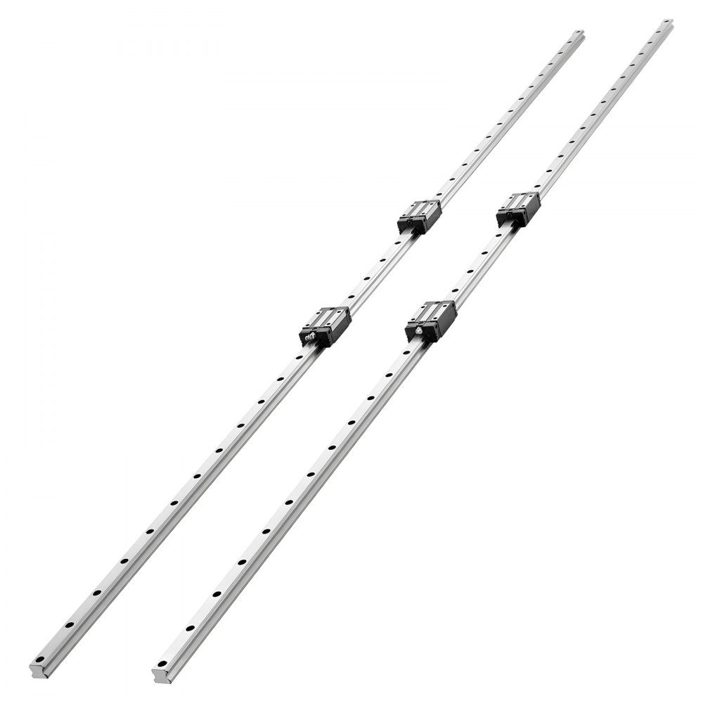 Lineaire geleidingen, HGR20, 2 stuks 2000 mm lineaire geleidingen en 4 stuks schuifblokken, roestvrije en hoge precisie set, voor doe-het-zelf, CNC-frezen, draaibanken, freesmachines, 3D-printers