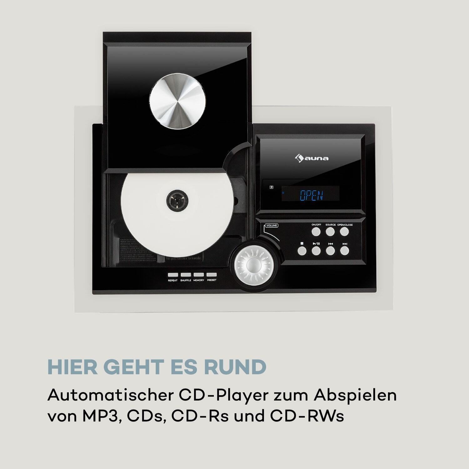 Chaîne stéréo DAB+ radio numérique lecteur CD USB MP3 haut-parleur Bluetooth noir