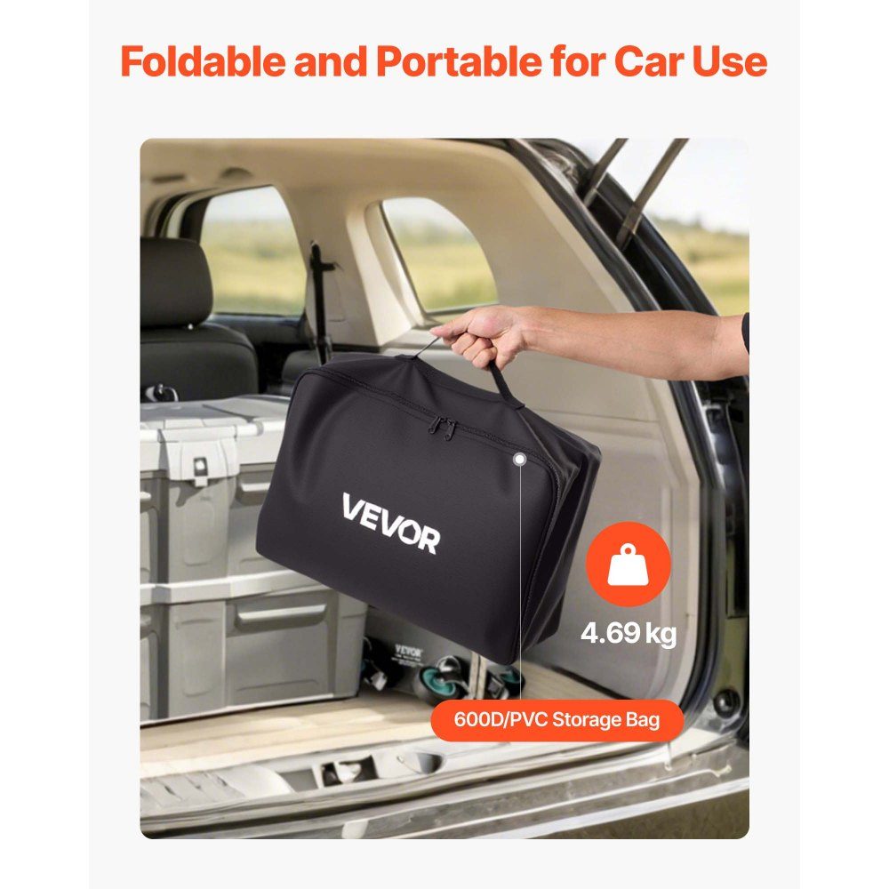 Gepäckträgertasche für Anhängerkupplung aus wasserdichtem 840D PVC (0,71 m³), ​​Gepäcktasche zur Aufbewahrung auf der Ladefläche von LKWs mit verstärkten Gurten für PKW, SUV, Transporter, schwarz