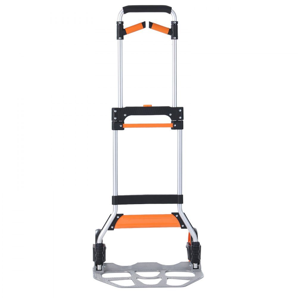 Folding Sack Truck 140kg Aluminum Alloy Plastic Transport Trolley Stacking Trolley with Adjustable Handle 900-1109mm Foldable Trolley with Tension Rope Included Compact Size for Storage