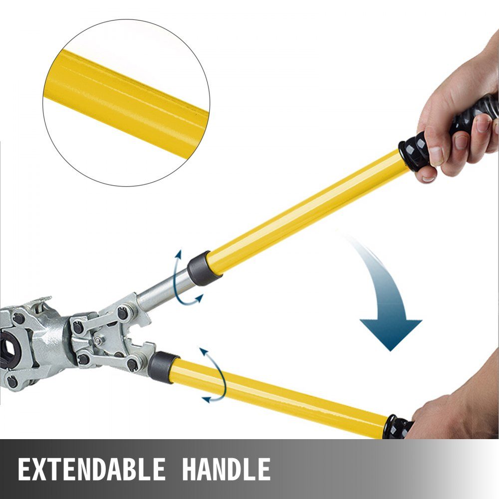 Presszange U16, U20, U25, U32, TH16, TH20, TH26, TH32 mm, Crimpzange, Presszange 6 T Druckkraft, Rohrpresszange mit 360° drehbarem Kopf und ergonomischem Griff, Rohrpresszange, tragbar Ø16-32 m