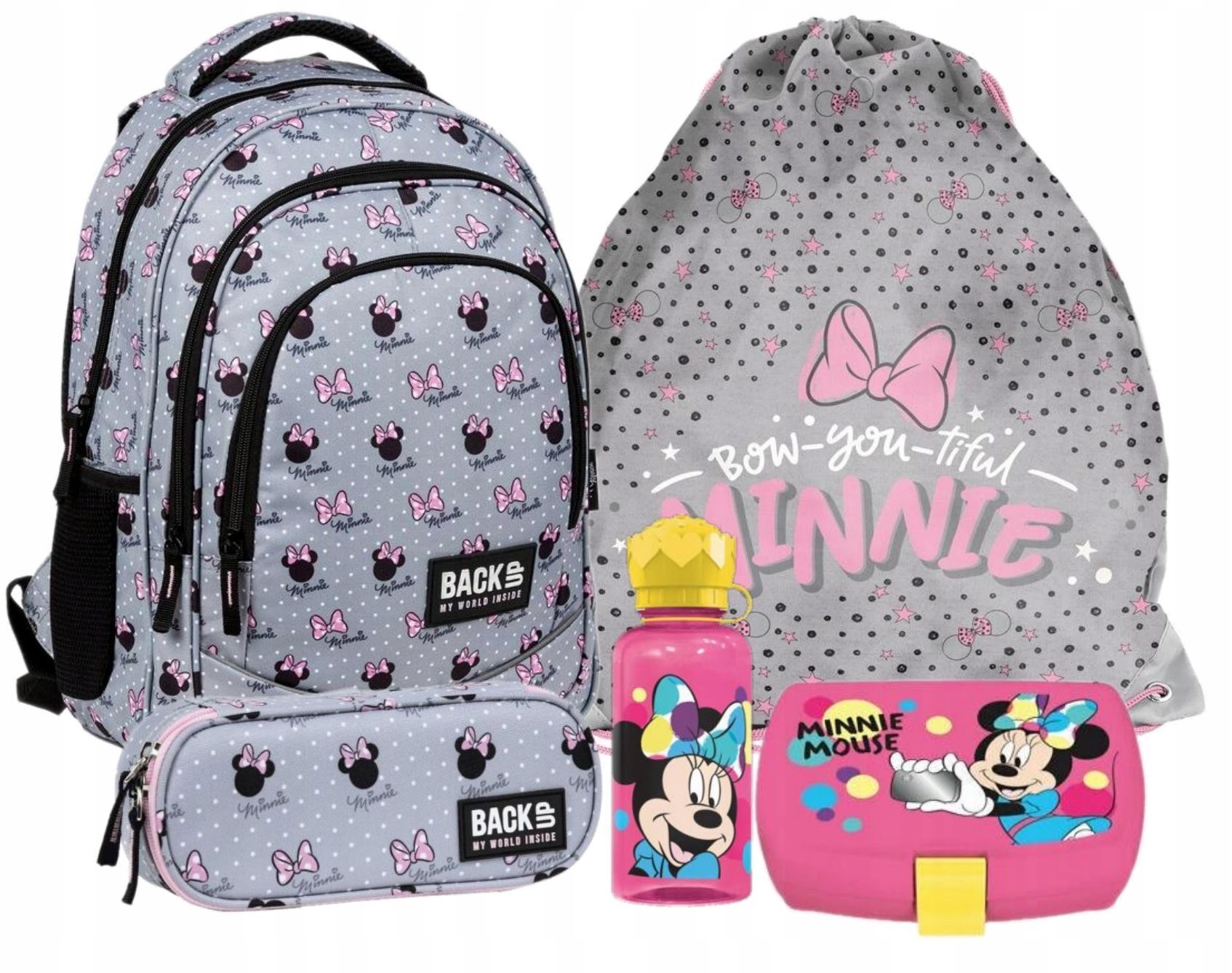 Schulranzen Rucksack Rucksack Schulranzen XXl Set 5 in 1 MINNIE MOUSE