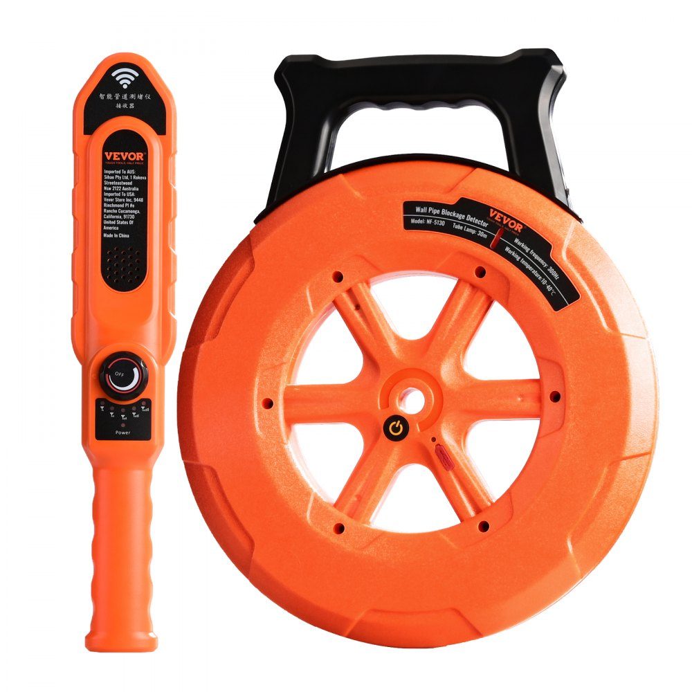 Pipe Blockage Detector Pipe Blockage Detector Pipe Cleaner ABS Case Pipe Inspection Organizer 30m Cable Detection Distance for Non-Metallic Pipes 0-40cm Metal Pipes 0-15cm
