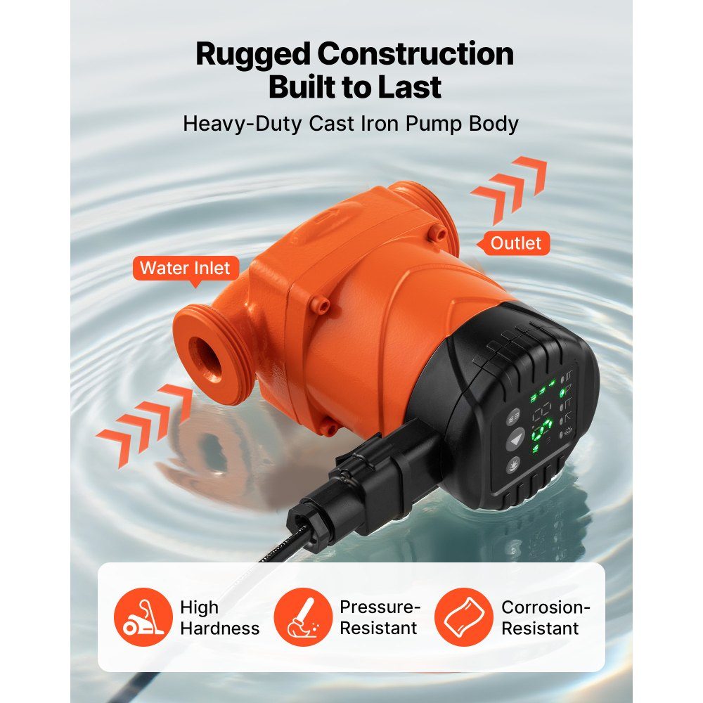 LPS25-6BP/130 Circulation Pump, Cast Iron Circulation Pump, 58L/min, 6m Maximum Head, Hot Water Circulation, Threaded Connection, Quiet Operation, for Home Heating Systems