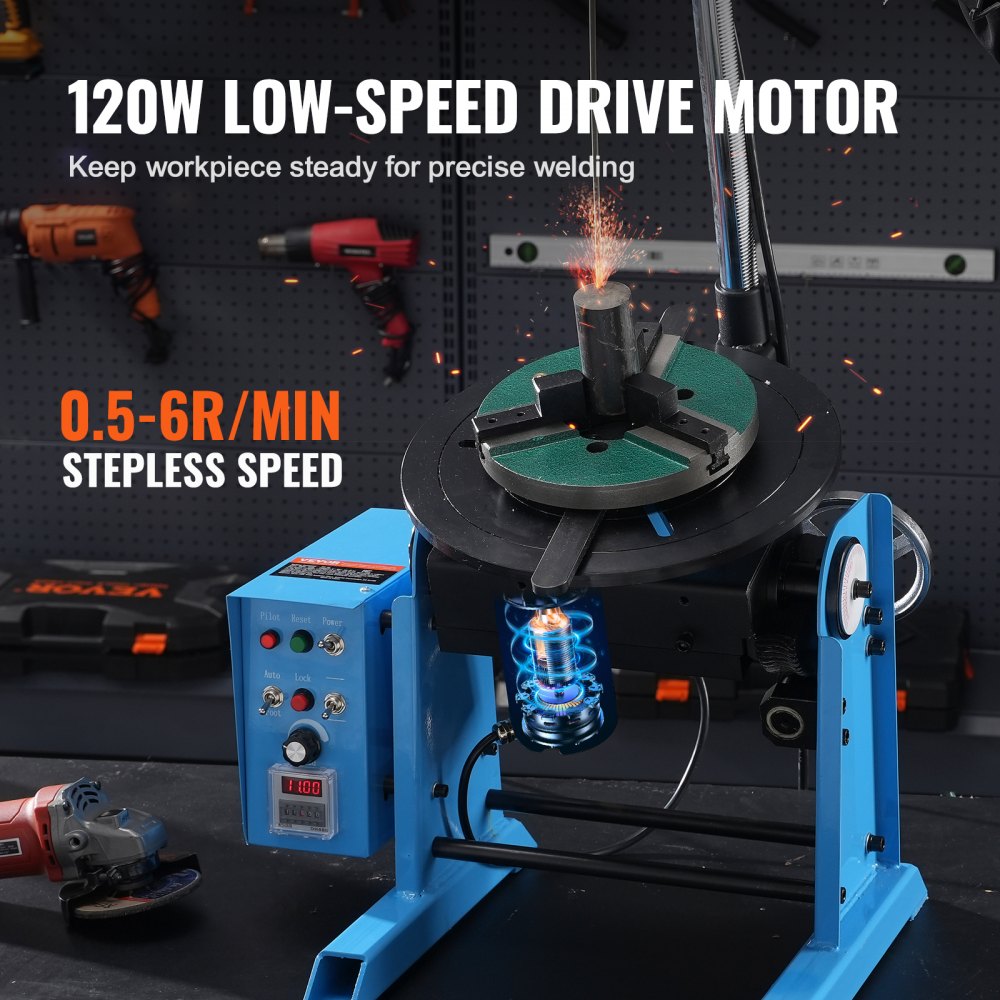 Schweißdrehtisch 120 W Schweißpositionierer 0,5–6 U/min Manipulator 25 kg (horizontal)/50 kg (vertikal) Drehtisch 0–90° Neigungswinkel KD200 Dreibackenfutter zum Schneiden, Schleifen, Montieren Schweißdrehtisch 120 W Schweißpositionierer 0,5–6 U/min Manipulator 25 kg (horizontal)/50 kg (vertikal) Drehtisch 0–90° Neigungswinkel KD200 Dreibackenfutter zum Schneiden, Schleifen, Montieren