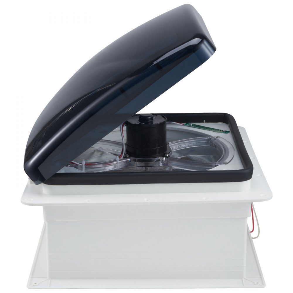 RV Fan Roof Fan 12V Powerful 10 Speed ​​Spiral Fan with Remote Control Built-in DC Motor Electric Lid Fits 14" x 14" Roof Openings