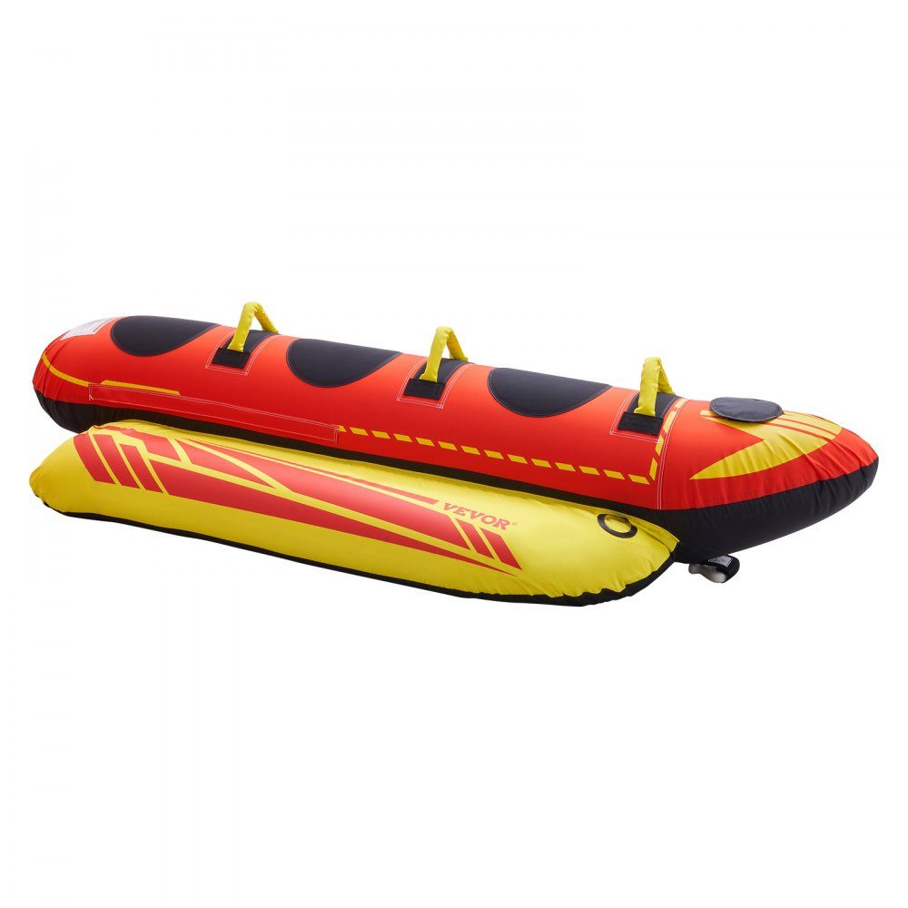 Ensemble de tubes amusants, remorqueurs gonflables pour 1 à 3 personnes, tube de remorquage pour sports nautiques de 500 lb avec housse entièrement en nylon, poignées rembourrées et valve de sécurité de vitesse