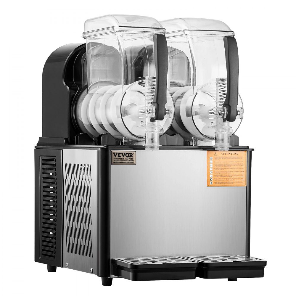 Commercial Slush Machine, 4L x 2 Double Tank Slush Ice Machine, Slushy Machine for Frozen Drinks, 32 Cup Margarita Smoothie Machine for Home, Party, Restaurant, Cafe, Bar