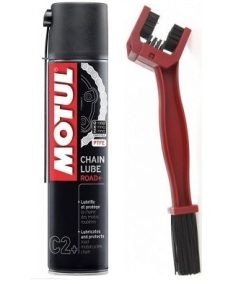 MOTUL FETT C2 + ROAD PLUS 400ML + KETTENBÜRSTE – Art.-Nr. HT-47425