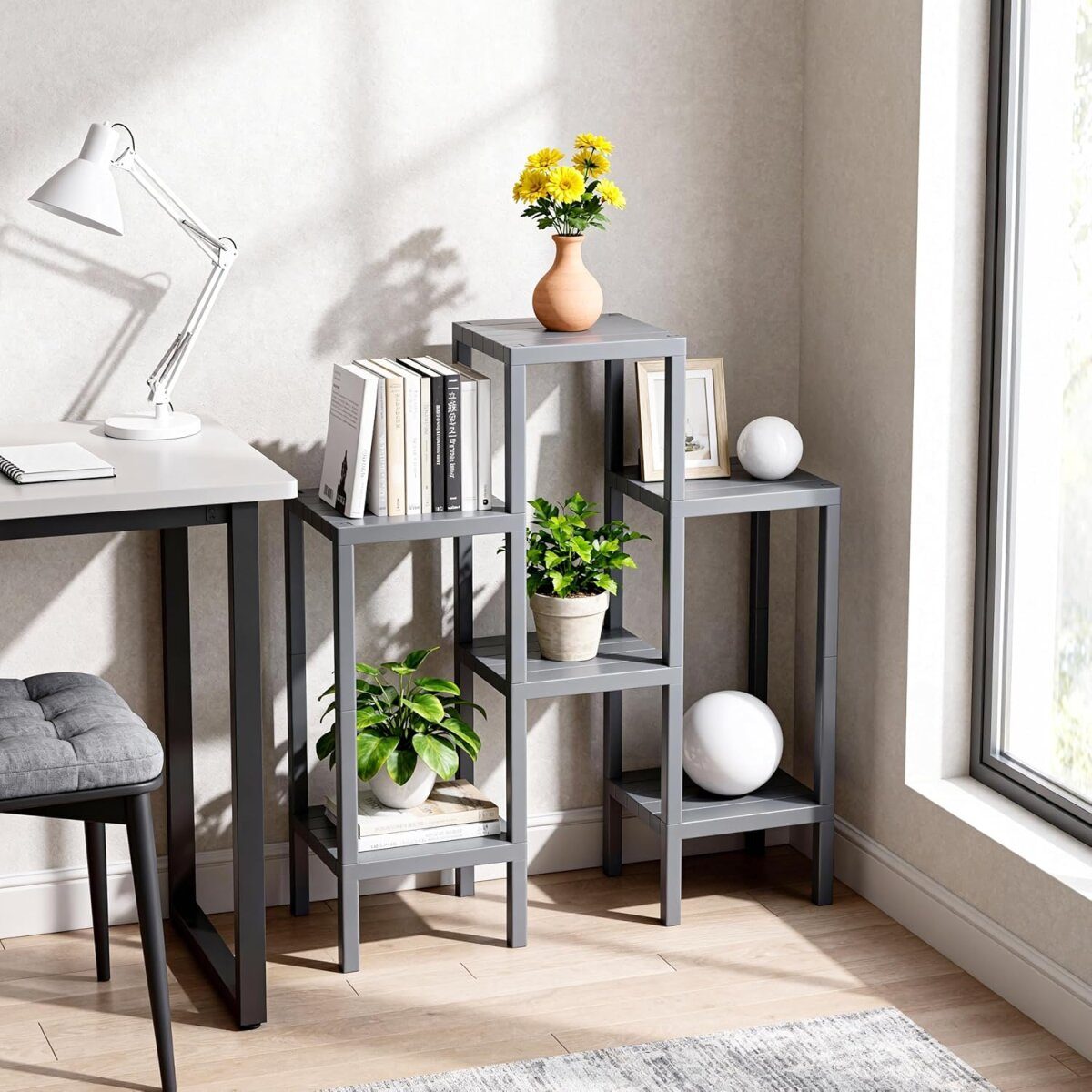 Ribelli 6 tier flower shelf, gray