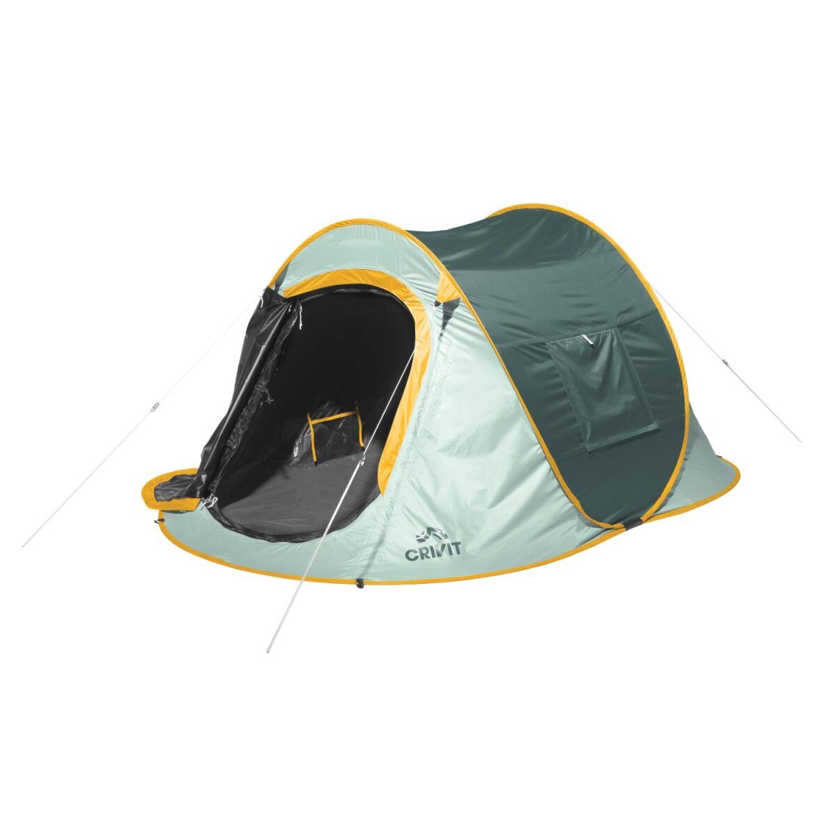 Tente de camping pop-up CRIVIT, pour 2 personnes, vert/jaune