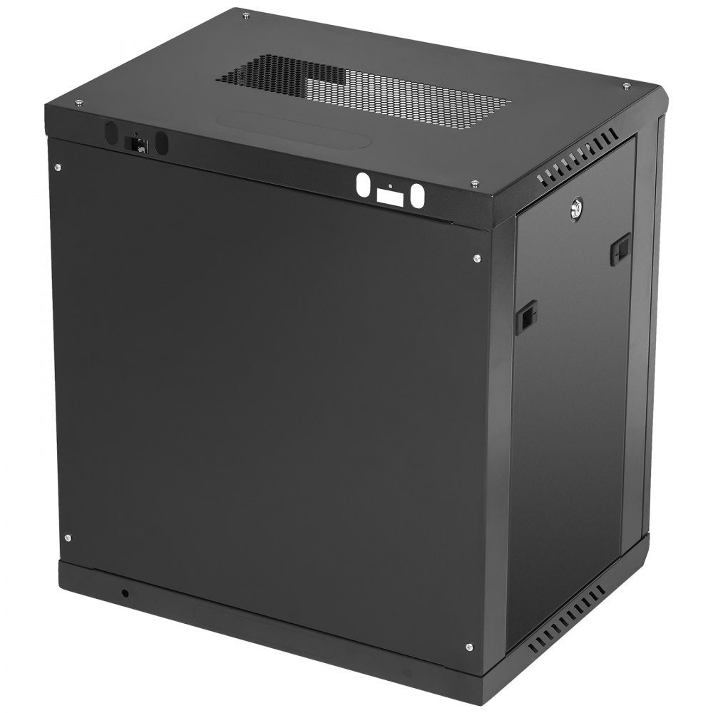 12U Wall Mount Network Server Cabinet 39.4cm/15.5" Deep Server Rack Cabinet Enclosure Max 90kg/200lbs. Floor-mounted loading capacity, with lockable door side panels, for IT equipment, A/V equipment