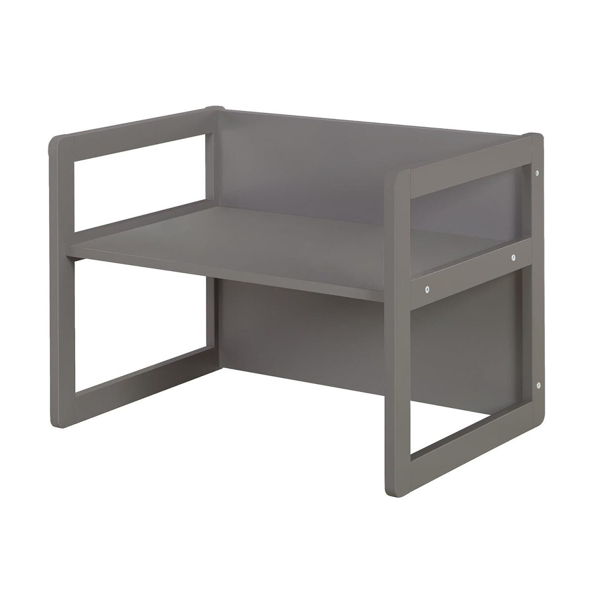 roba children's seating group 3in1 - reversible stool & table - convertible into a children's bench, anthracite