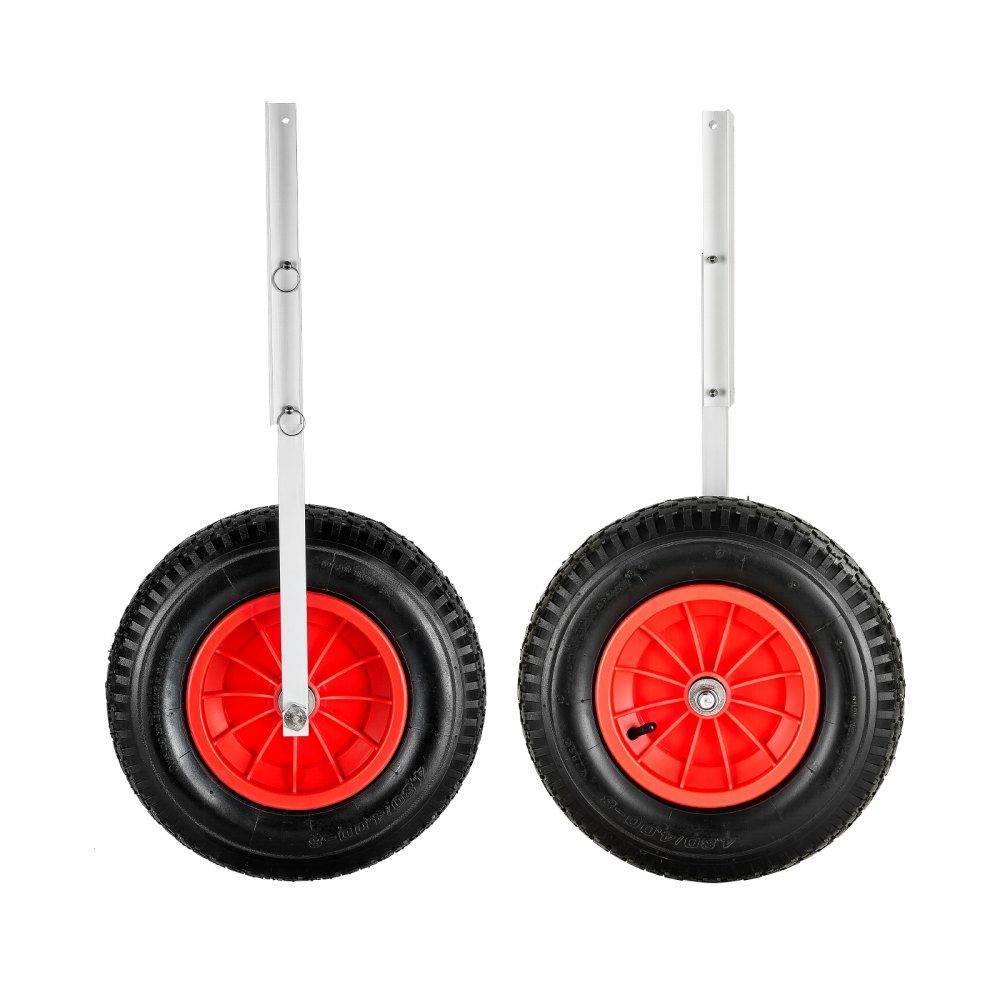 Boat Slip Wheels (300lb Load Capacity), 381mm Aluminum Alloy Tail Wheel with Inflatable Rubber Tires, Folding Slip Wheels with 4 Quick Release Pins for 15ft Inflatable Fishing Boats