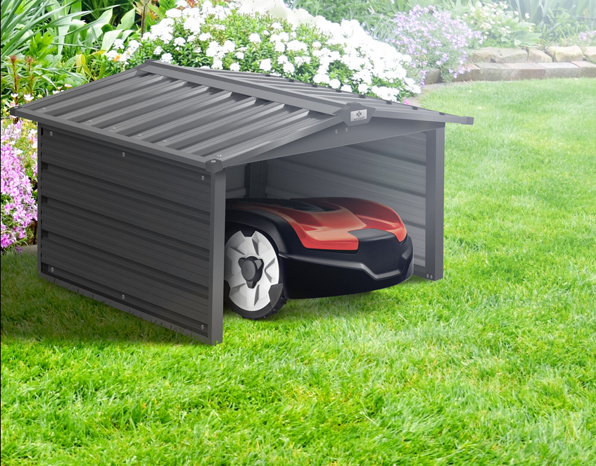 Metal robot lawn mower garage, carport, robot lawn mower shelter Metal robot lawn mower garage, carport, robot lawn mower shelter
