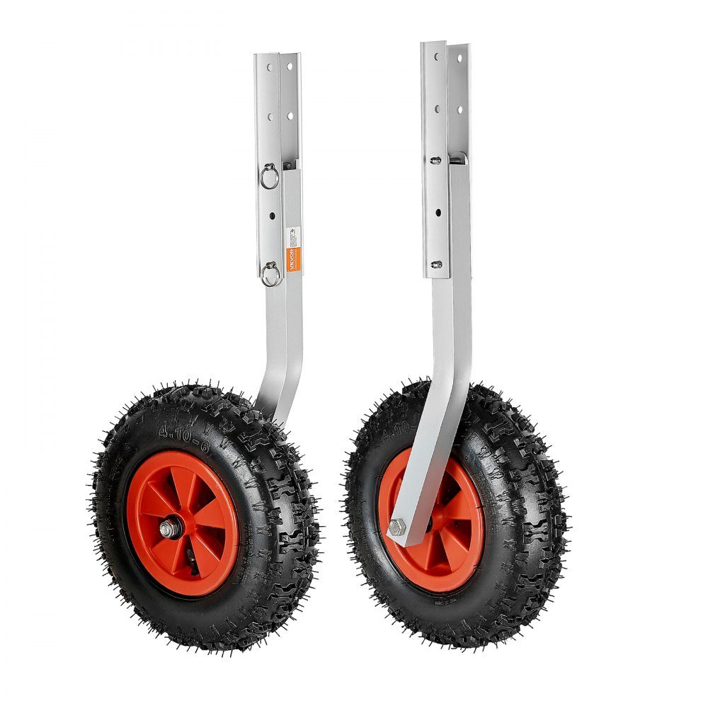 Boat Slip Wheels (500lb Load Capacity), 304.8mm Aluminum Alloy Tail Wheel with Inflatable Rubber Tires, Folding Slip Wheels with 4 Quick Release Pins for 4m Inflatable Fishing Boats