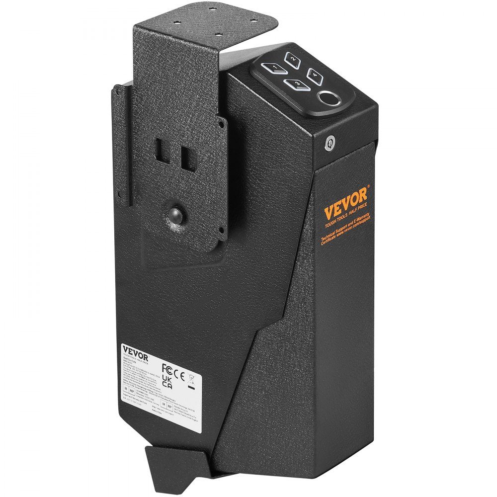 Gun Safe, Wall Mounted Gun Safe, 1 Gun, Gun Safe for Fingerprint, Key or Password, Cold Rolled Steel Gun Safe, 370 x 190 x 86mm, Gun Cabinet Wall Safe