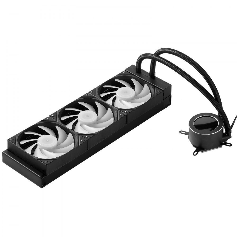 CPU Liquid Cooler, AIO CPU Water Cooler - 3 x 120mm PWN Fan and Pump, PC Water Cooling with 2" LCD Display and ARGB Light, for Intel 115X/1366/2011/1700/1200, AMD AM4/AM5