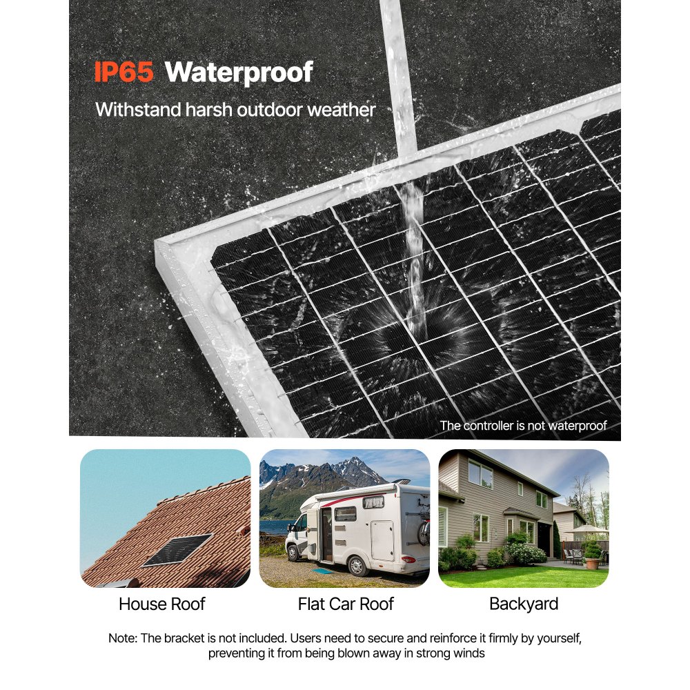 Panel słoneczny Monokrystaliczny zestaw paneli słonecznych 12 V 50 W do monokrystalicznych paneli słonecznych z ulepszonym kontrolerem MPPT do płaskiego dachu przyczepy samochodowej, łodzi kempingowej (uchwyt nie wchodzi w skład zestawu) Panel słoneczny Monokrystaliczny zestaw paneli słonecznych 12 V 50 W do monokrystalicznych paneli słonecznych z ulepszonym kontrolerem MPPT do płaskiego dachu przyczepy samochodowej, łodzi kempingowej (uchwyt nie wchodzi w skład zestawu)