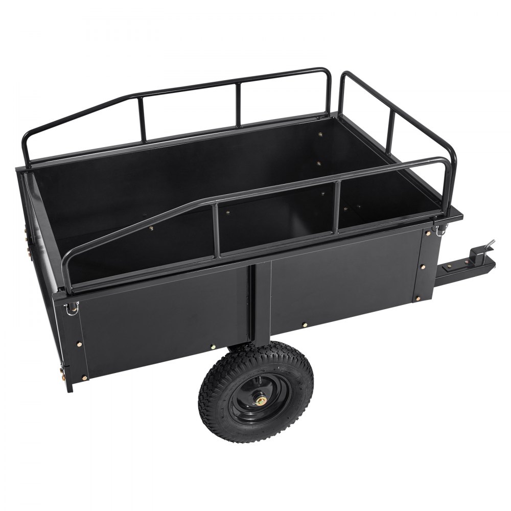 340kg Heavy Duty Lawn Tractor Dump Trailer, Tilt Bed Trailer Hitch, Folding Side Panel Trailer, Black ATV UTV Dump Trailer 340kg Heavy Duty Lawn Tractor Dump Trailer, Tilt Bed Trailer Hitch, Folding Side Panel Trailer, Black ATV UTV Dump Trailer