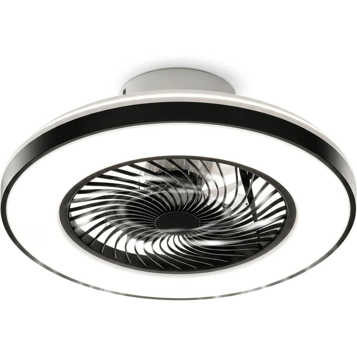 Ribelli ceiling fan with integrated LED lighting, Ø 50 cm, black
