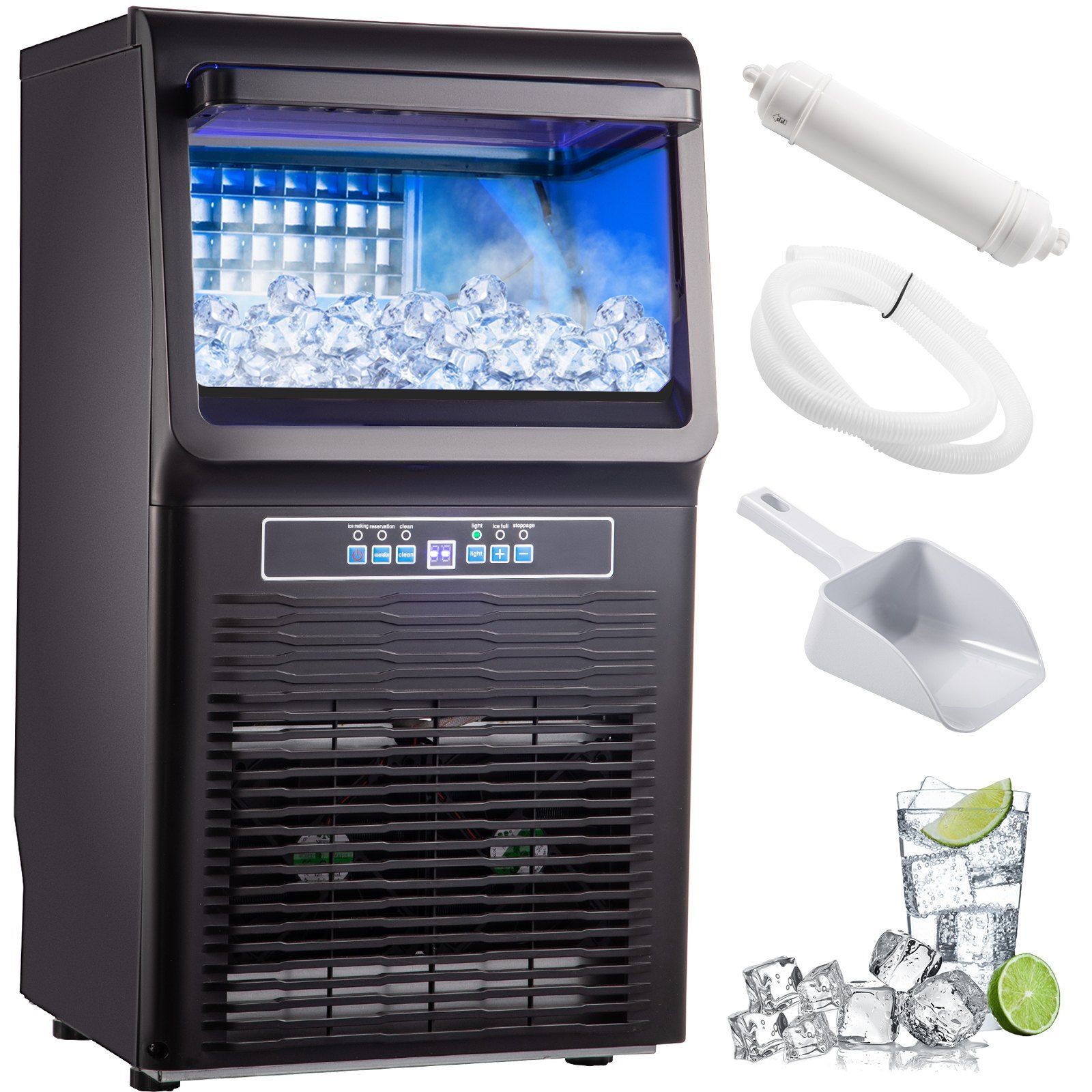 Restaurant Bistro Bar Ice Cube Maker 350W Cube Ice Machine Automatic Ice Machine 5kg Ice Storage Capacity Ice Cube Machine Adjustable Ice Thickness Restaurant Bistro Bar Ice Cube Maker 350W Cube Ice Machine Automatic Ice Machine 5kg Ice Storage Capacity Ice Cube Machine Adjustable Ice Thickness