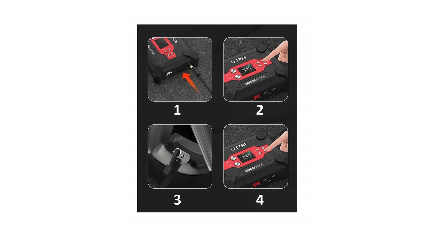 UTRAI JUMP STARTER BOOSTER START POWERBANK COMPRESSEUR 1800A PUISSANCE modèle 2022