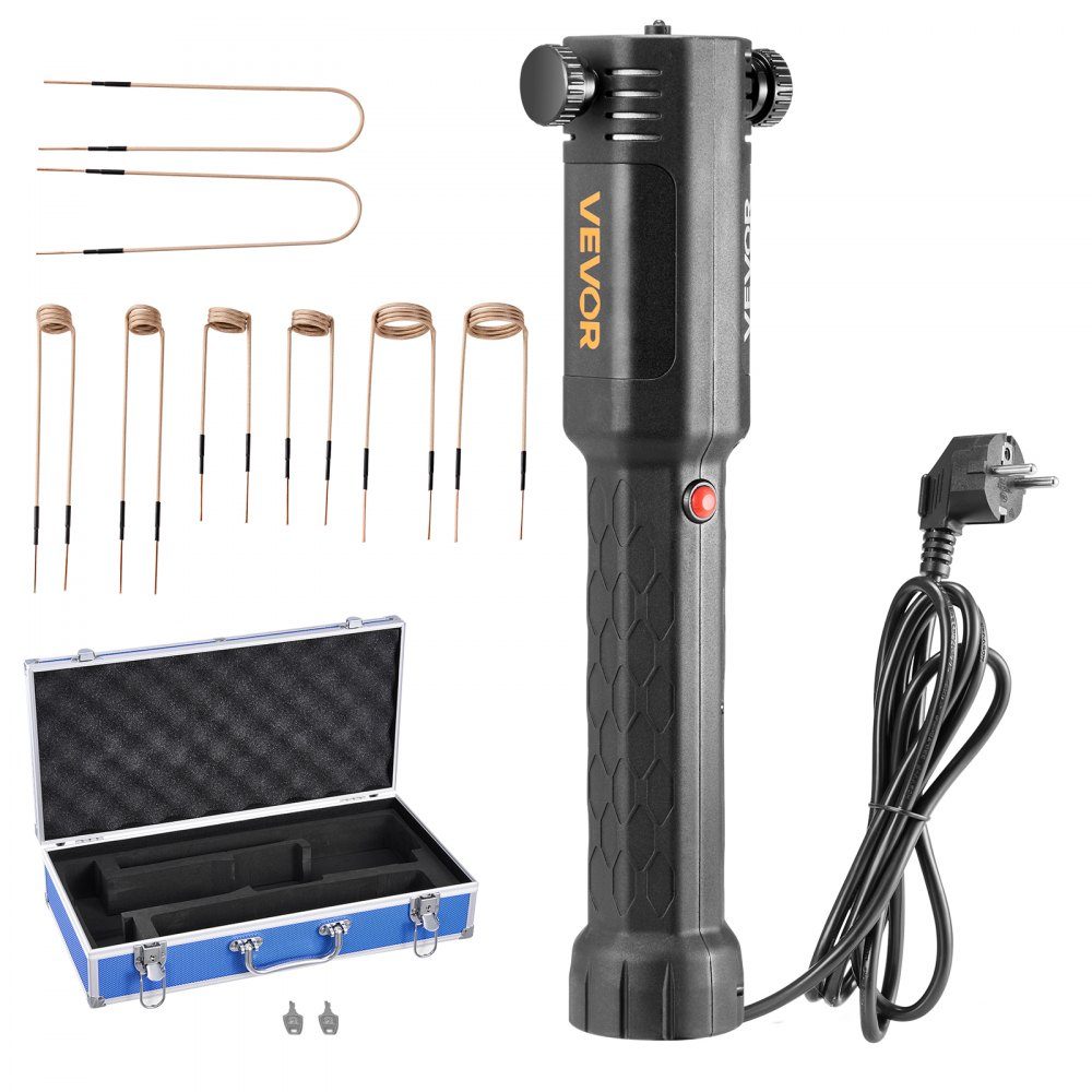 Outil de retrait de vis de chauffage par induction 1100 W 230 V Kit de chauffage par induction magnétique Outil de retrait d'écrou à main Outils de réparation d'atelier automobile avec 8 bobines et boîte – Réf. HT-22487