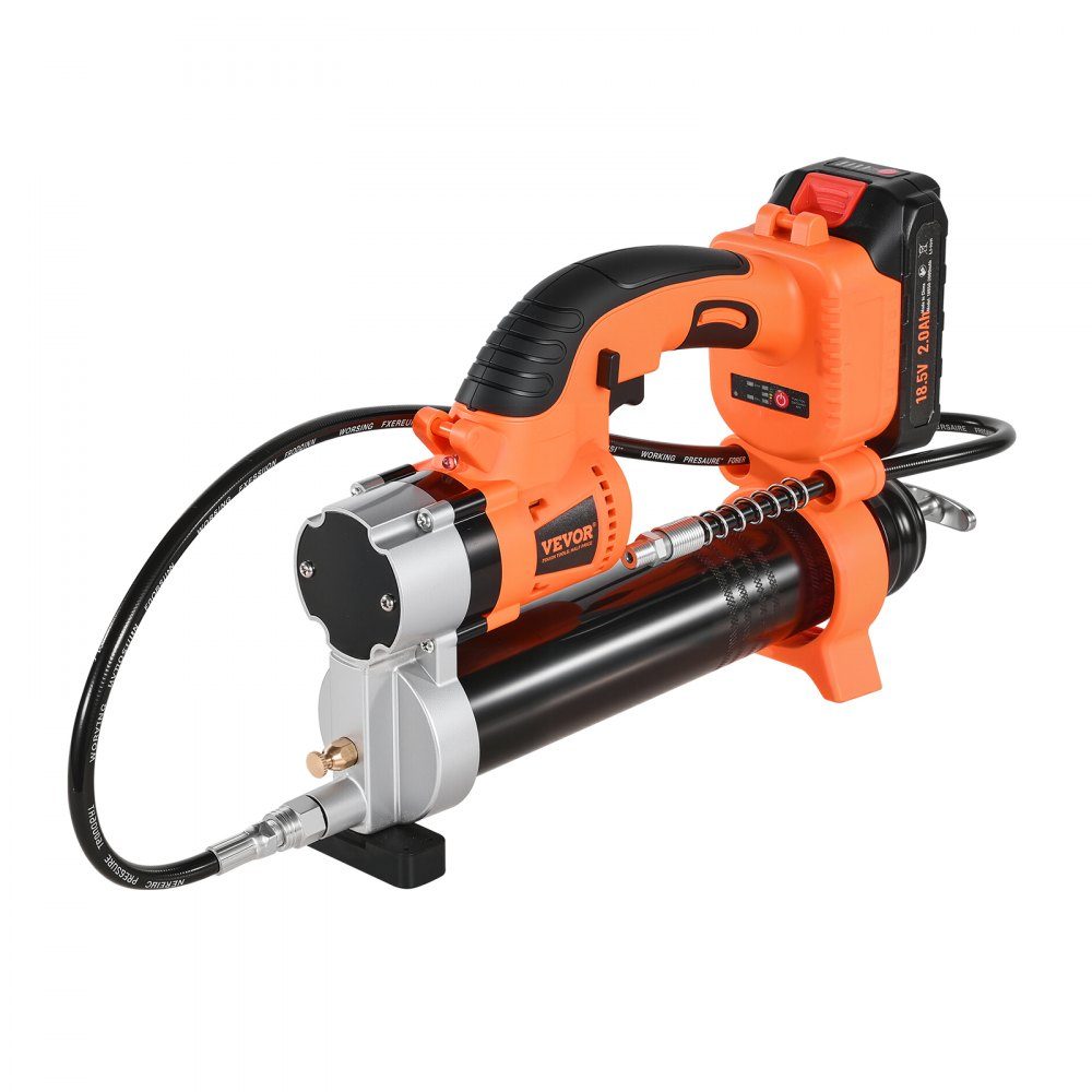 Akku-Fettpresse, 55 MPa, Einhand-Fettpresse mit 2,0-Ah-Akku und LED-Licht, 76,2 cm Schlauch und Tragetasche, Auslöser, kompatibel mit 18-V-Makita-Batterien, zum Schmieren von Fahrzeugen oder Maschinen