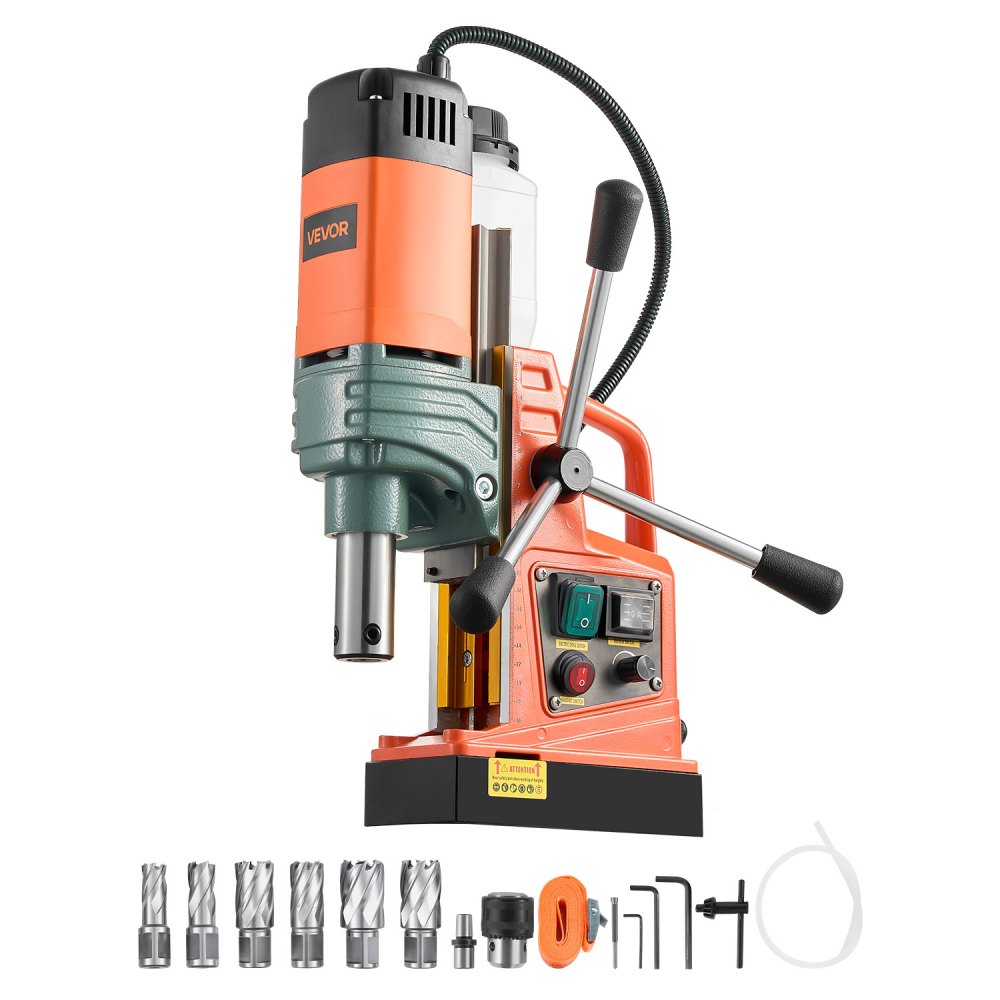 Magnetische boormachine, 1450 W motor, 50 mm kernboordiameter, 13000 N magnetische kracht, elektrische kernboormachine met 6 kernboren, variabele snelheid, boormachine met metalen oppervlak Magnetische boormachine, 1450 W motor, 50 mm kernboordiameter, 13000 N magnetische kracht, elektrische kernboormachine met 6 kernboren, variabele snelheid, boormachine met metalen oppervlak