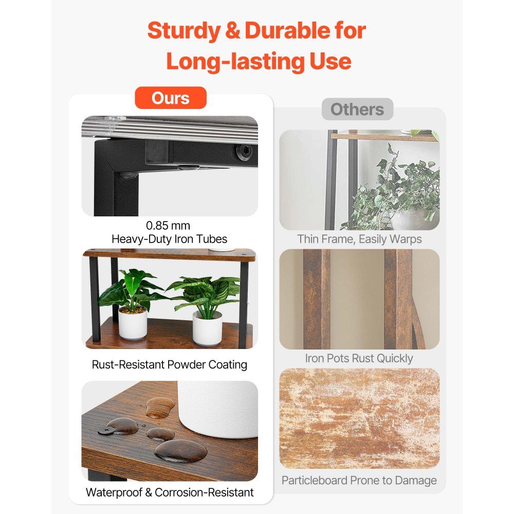 Plant Stand with Grow Lights, 8 Tier Plant Shelf Flower Stand, 3 Timers and 10 Brightness Levels, Flower Shelf Decoration for Living Room and Balcony, 920x310x1575mm