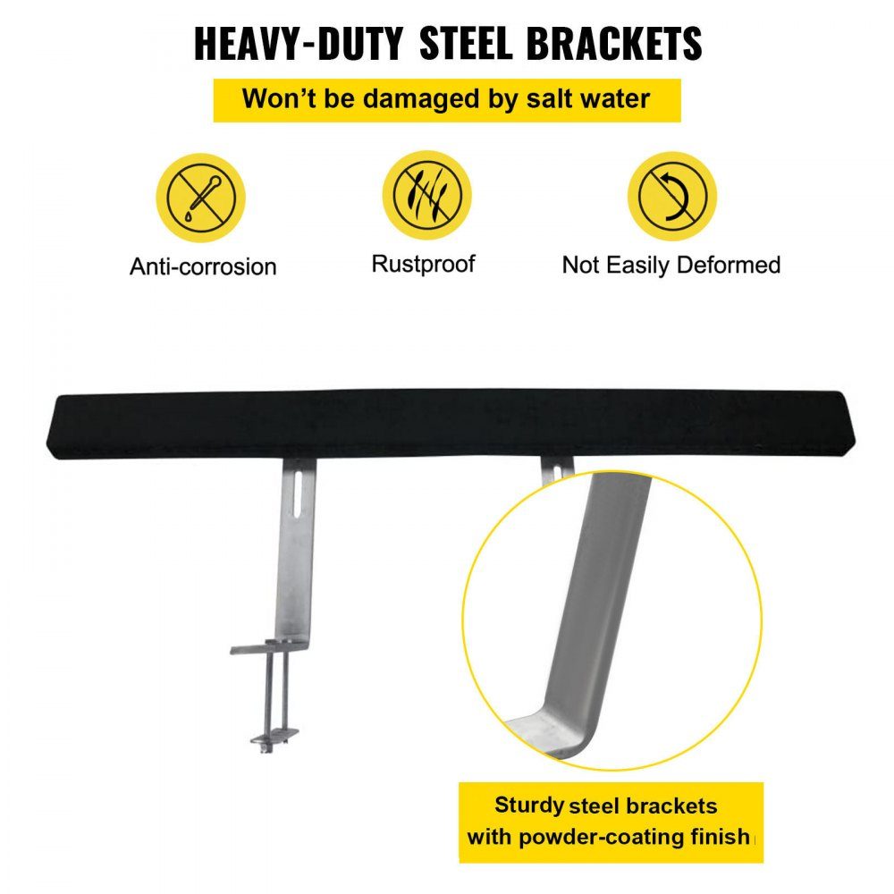 Boat trailer guide, 122 cm, 2 pieces. Trailer guide made of stainless steel, trailer guide with carpet-padded boards, including mounting material, for ski boat, fishing boat or sailboat trailers