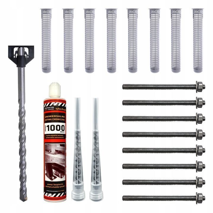 Chemical anchor anchor set 1x glue 300ml with fastening set M10 with drill