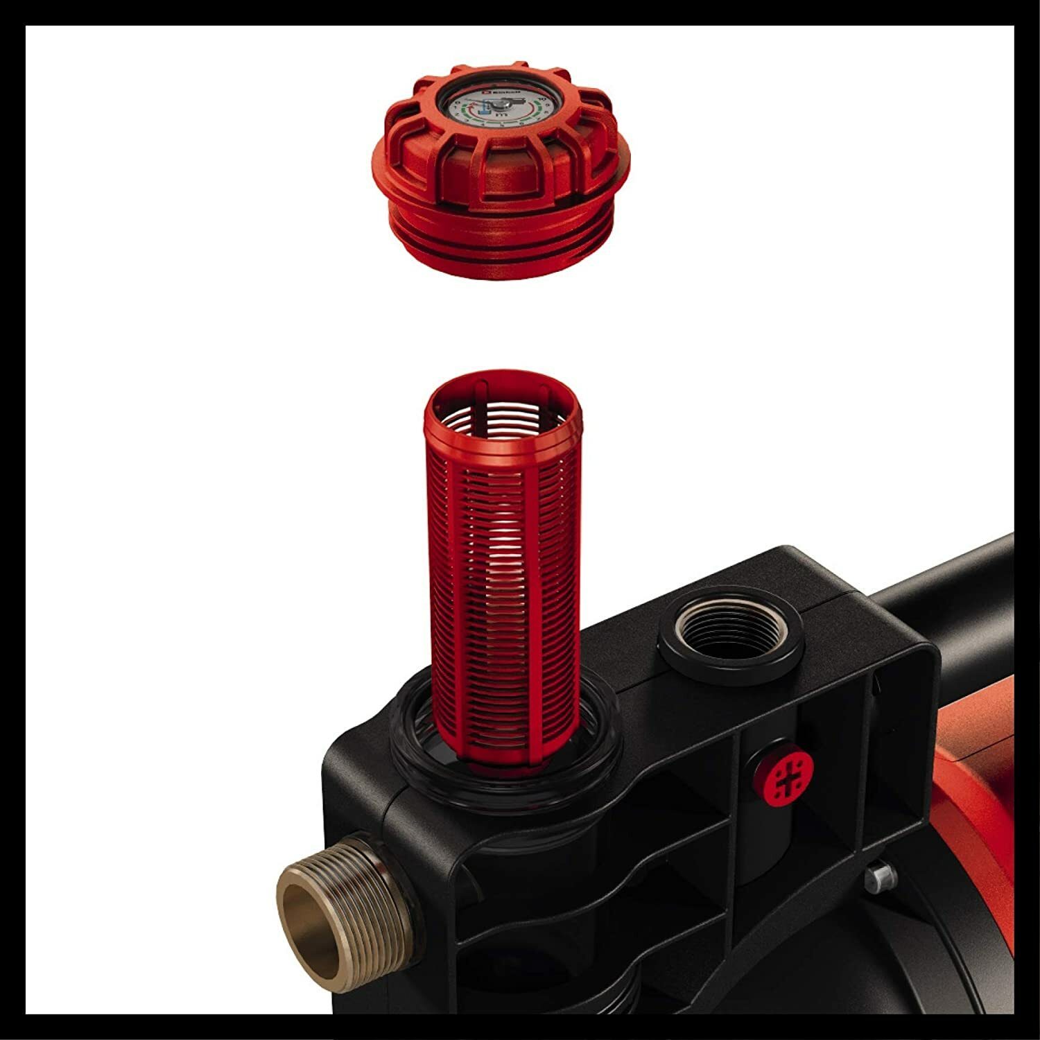 Einhell tuinpomp GE-GP 1246 N FS (1.200 watt, 4.600 l/u, 5 bar leveringsdruk, watervul-/vervuilings-/zuigindicator, droogloopbeveiliging, verbranding/thermische beveiliging, doorstroomsensor met LED, terugslagklep)