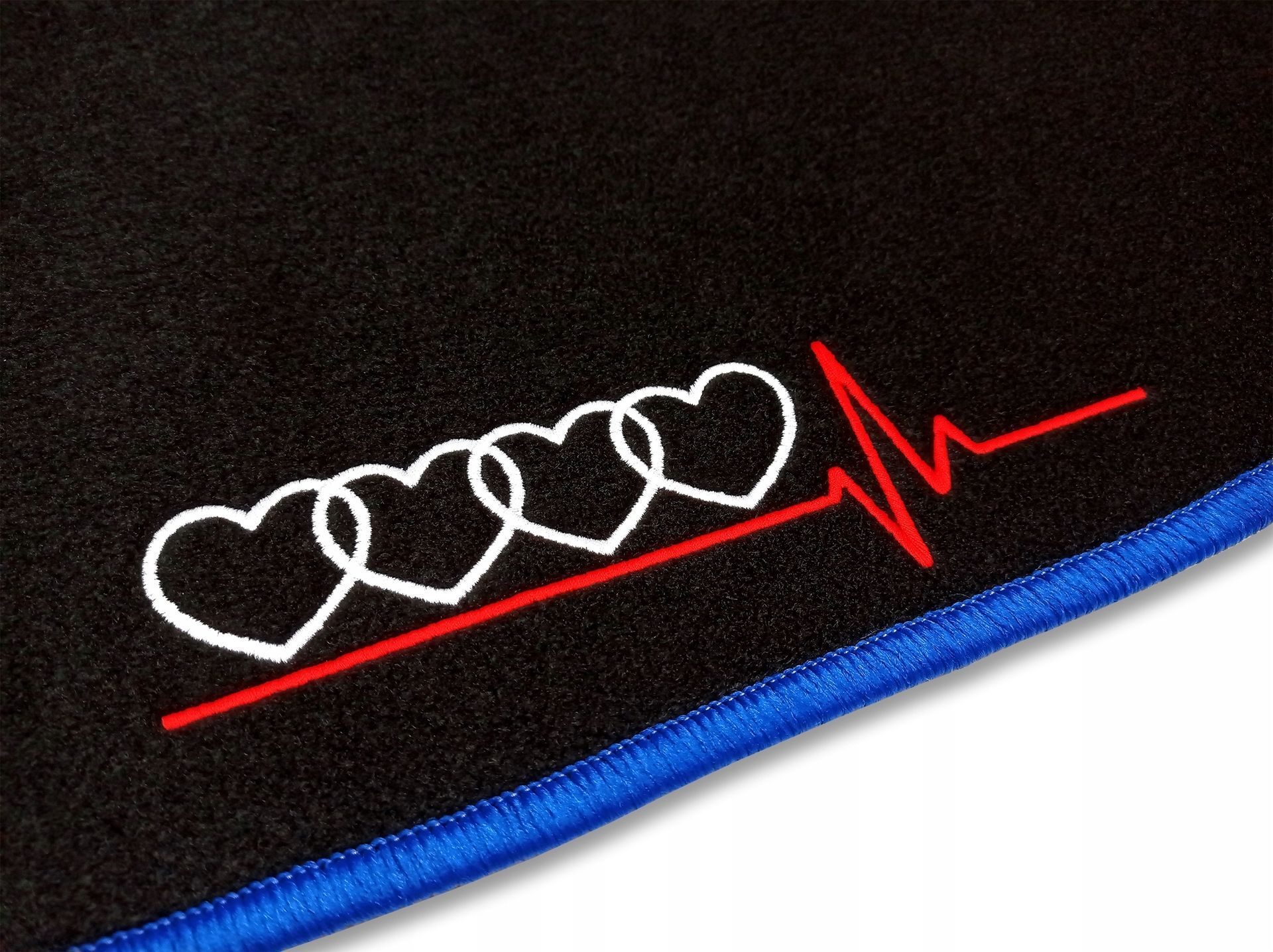 Handgemaakte velours matten vloermatten SET voor AUDI modelselectie + BORDUURSEL