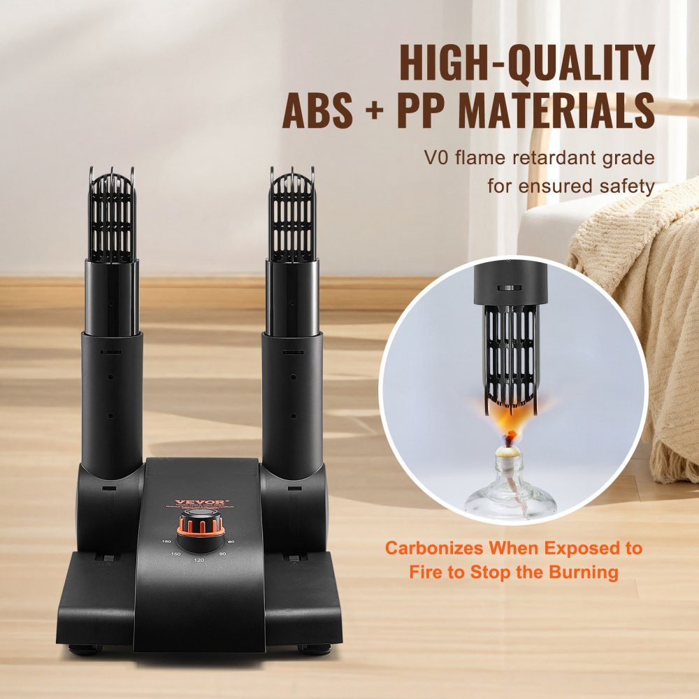 180° folding 2-tube shoe dryer, boot dryer, black & orange