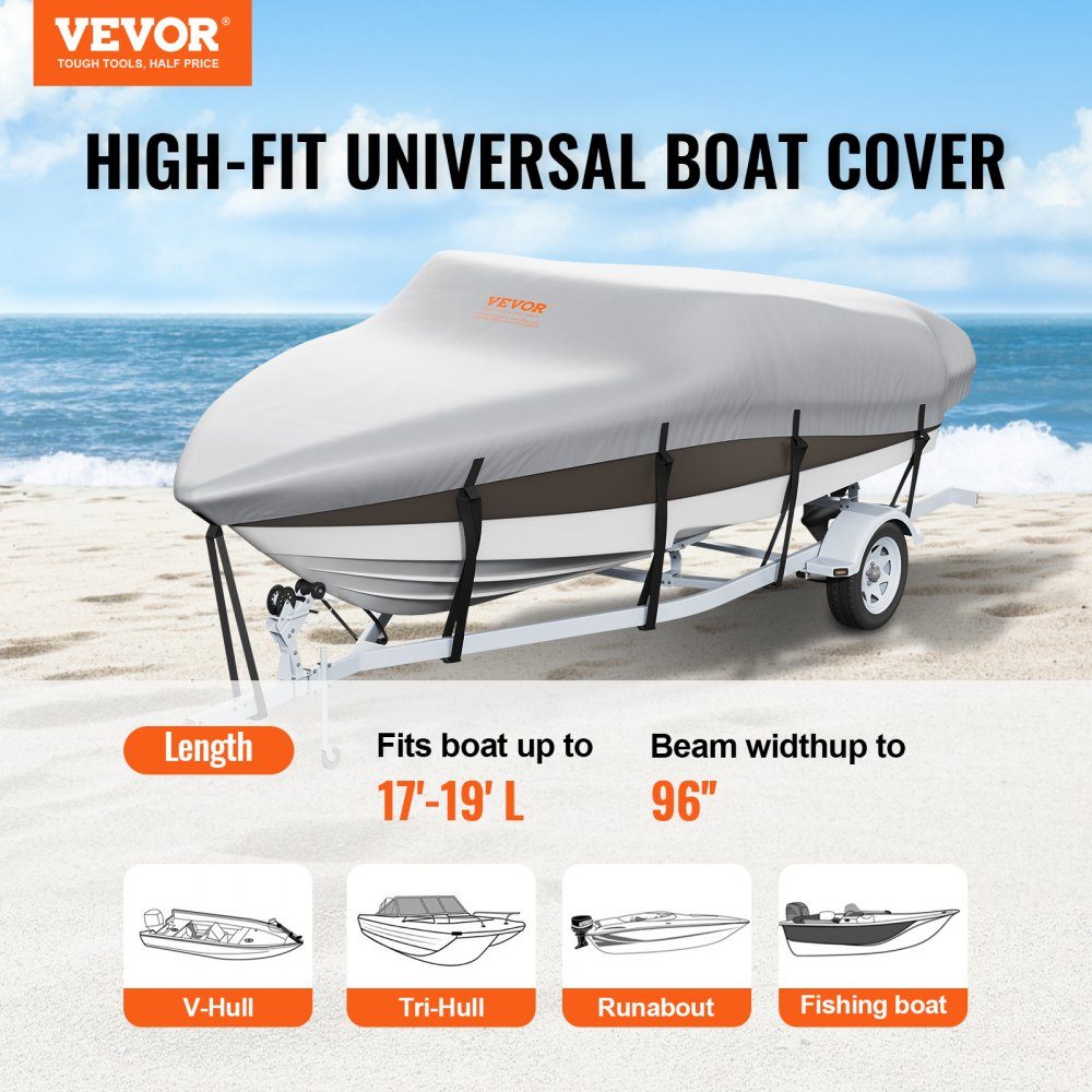 Boat tarpaulin boat tarpaulin, 518-579 cm tarpaulin inflatable boat 600D Oxford fabric boat tarpaulin cover with storage bag 435 x 300 mm, fishing boat tarpaulin grey