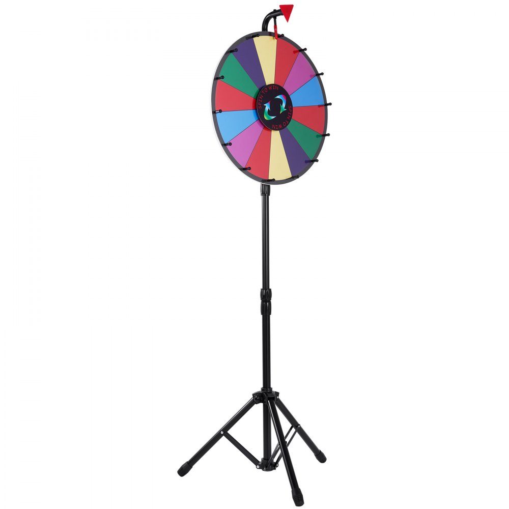46 cm Roue de la Fortune Jouet Jeux de Roue Colorée pour Jeux de Loterie Jeux de Mots Roue de la Fortune Plaque Acrylique avec Mousse PVC 54 x 54 x 11 cm Roue des Prix Roue de la Fortune avec Trépied