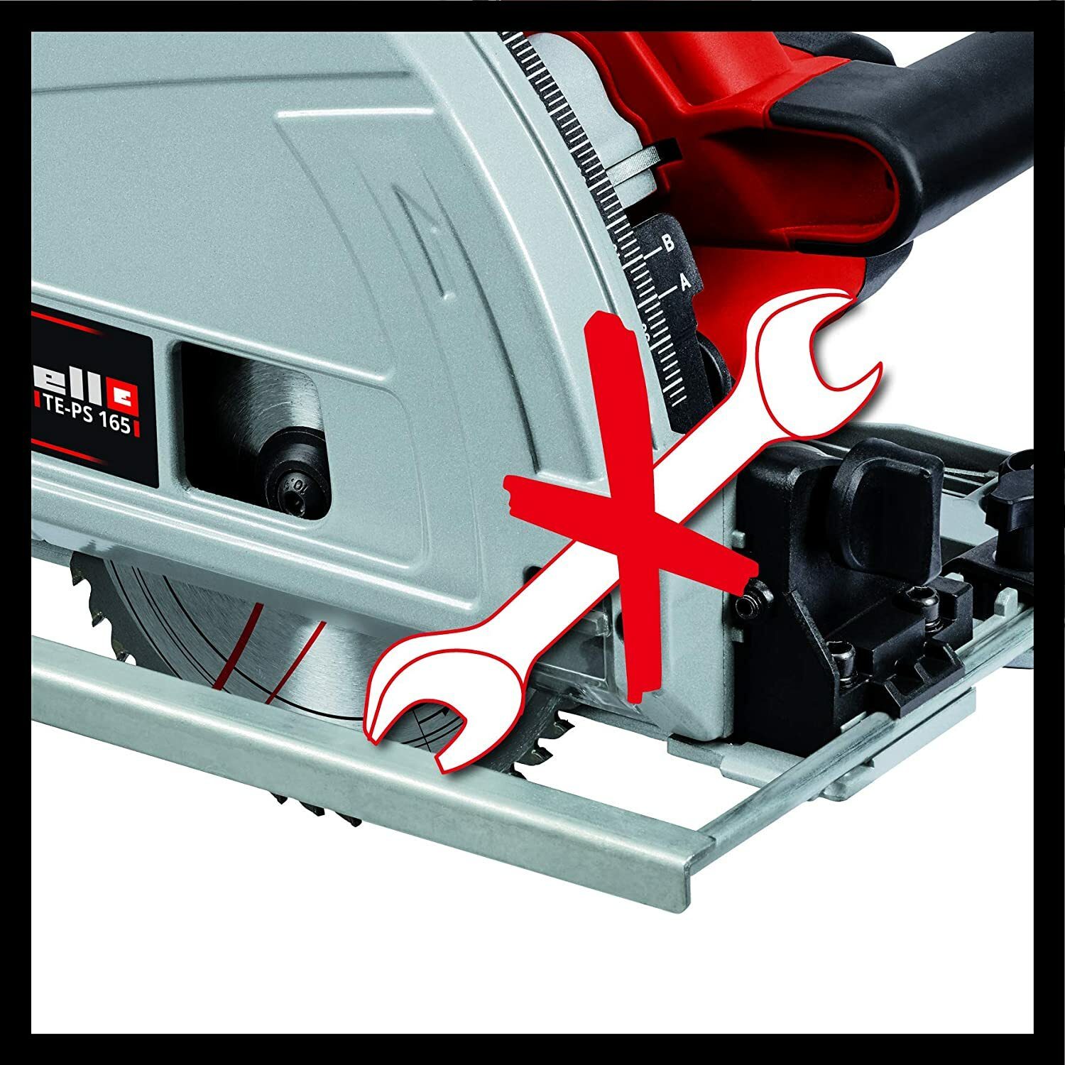 Einhell Tauchsäge TE-PS 165 (1.200 Watt, werkzeuglose Einstellung für Schnitttiefe + Neigungswinkel, hochwertiges Hartmetall-Sägeblatt, Sägeblattarretierung)