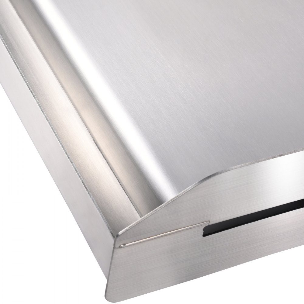 Plaque de gril 430 en acier inoxydable 58,7 x 39,5 x 9,9 cm - Plaque de gril universelle de 2 mm d'épaisseur utilisable, plaque de gril de fête pour barbecue en plein air avec poignée gril à gaz pour gril à gaz, gril à charbon et accessoires de gril élect